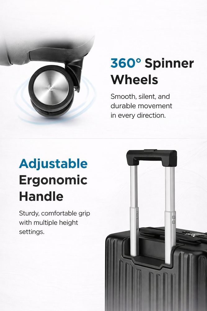 VacCase wheels and handle